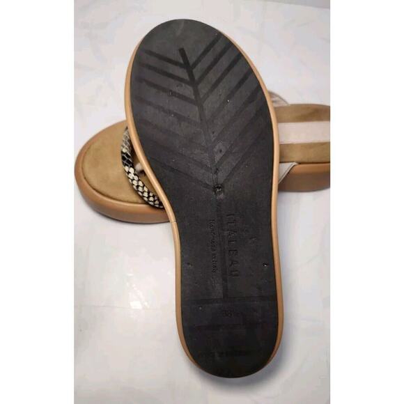 Italeau Zabri Sandals Platform Slip on Flip Snake Skin Leather Made in Italy 8 - Picture 9 of 10